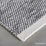 Nieuw Vloerkleed tapijt carpet wol wit zwart 140x200 handgew, Huis en Inrichting, Stoffering | Vloerbedekking, Nieuw, Ophalen of Verzenden