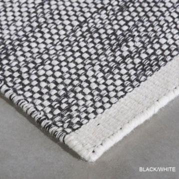 Nieuw Vloerkleed tapijt carpet wol wit zwart 140x200 handgew beschikbaar voor biedingen