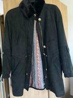 Leder daim zwarte mantel, Ophalen, Ricard Pells, Zwart, Maat 42/44 (L)