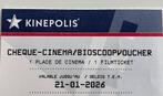 Kinepolis 2 bioscoopvouchers (21/01/2026), Tickets en Kaartjes