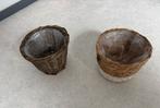 2 rieten mandjes met plastic in, Tuin en Terras, Planten | Tuinplanten, Ophalen of Verzenden