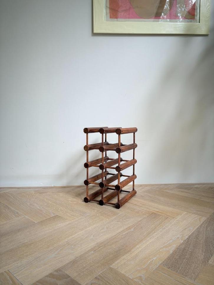 Richard Nissen wijnrek – teak – Deens design - 9 flessen, Huis en Inrichting, Woonaccessoires | Wijnrekken, Gebruikt, 50 tot 75 cm