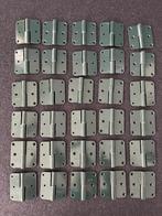 30 donkergroen gelakte metalen scharnieren Argenta 80x80mm, Huis en Inrichting, Woonaccessoires | Overige, Ophalen, Zo goed als nieuw