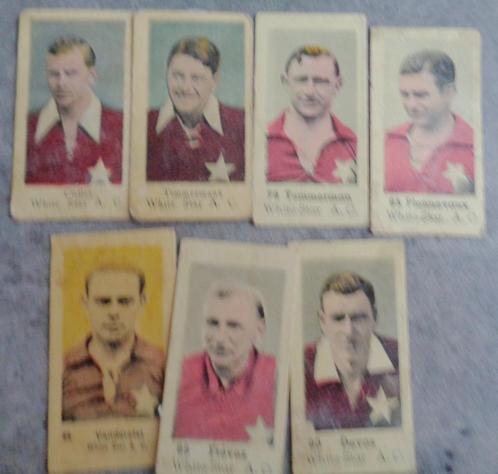 Voetbal prenten ultra zeldzaam anno 1937/1938  7X WHITE STAR, Hobby en Vrije tijd, Stickers en Plaatjes, Verzenden