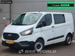 Ford Transit Custom 105pk Dubbel Cabine Euro6 Trekhaak Airco, Auto's, Bestelwagens en Lichte vracht, Euro 6, 4 cilinders, Wit