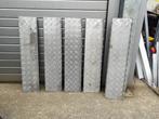 5 Geplooide aluminium traanplaat treden 90x19 cm, Trap, Zo goed als nieuw, Minder dan 2 meter, Ophalen