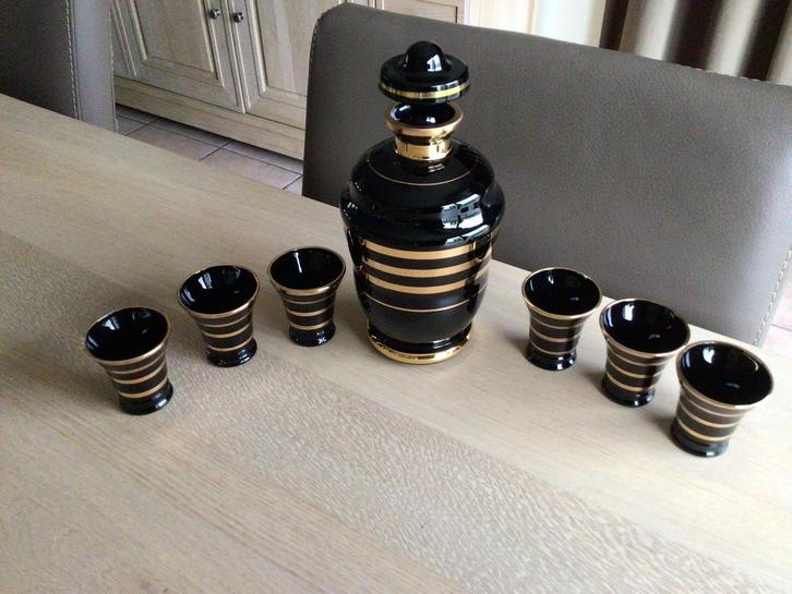 Vintage karaf en glaasjes in Booms glas, Verzamelen, Porselein, Kristal en Bestek, Zo goed als nieuw, Ophalen