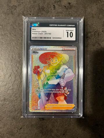 Pokemon Milo 201 Rebel Clash CGC10 beschikbaar voor biedingen