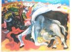 Picasso 'Bull Fight, Death of a Toreador’ (35 x 30 cm), Antiek en Kunst, Kunst | Schilderijen | Modern, Ophalen of Verzenden