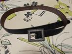 Zwarte riem in leder - 130 cm, Ophalen of Verzenden