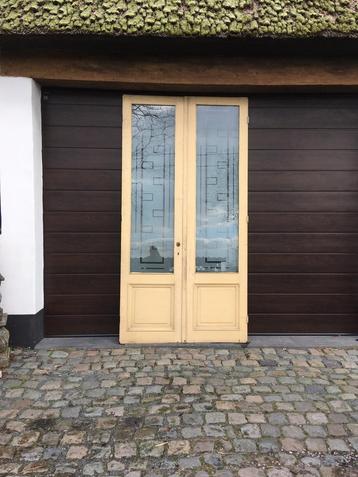 Hoge antieke dubbele ensuite deuren !, Doe-het-zelf en Bouw, Deuren en Vliegenramen, Ophalen, Gebruikt, Glas