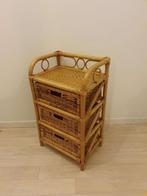 Vintage dressoir van rotan, Huis en Inrichting, 3 of 4 laden, Ophalen, Zo goed als nieuw