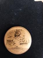Oude verguld  poederdoos, Antiek en Kunst, Curiosa en Brocante, Ophalen of Verzenden
