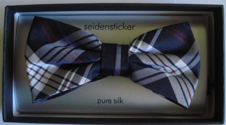 Seidensticker strikje vlinderdas nœud papillon bow tie, Kleding | Heren, Stropdassen, Nieuw, Met patroon, Blauw, Verzenden