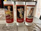 Set van 3 vintage cola glazen, Ophalen of Verzenden