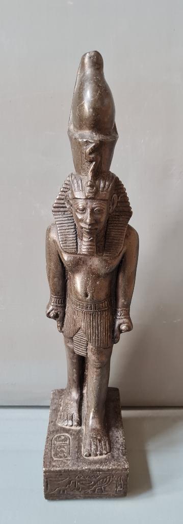 Egyptisch bronze Farao cobra hoofddeksel, Verzamelen, Beelden en Beeldjes, Gebruikt, Overige typen, Ophalen of Verzenden