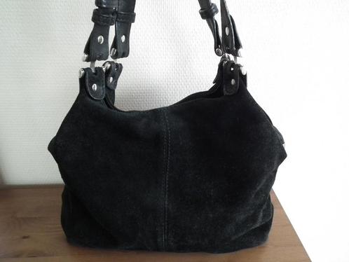 Zwarte nubuck handtas, voor dames, Handtassen en Accessoires, Tassen | Damestassen, Gebruikt, Handtas, Zwart, Verzenden
