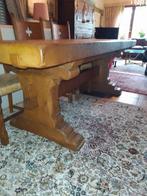 robuuste  lange kloostertafel eik  ,stoelen ,kastje, Antiek en Kunst, Ophalen