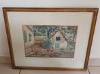 Aquarel Charles Allard (1860-1921): boerenerf, Antiek en Kunst, Ophalen