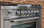 🔥Luxe Fornuis Boretti 90 cm rvs + rvs 5 pits frytop 1 oven, 60 cm of meer, Ophalen of Verzenden, Zo goed als nieuw, Energieklasse A of zuiniger