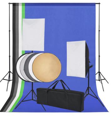 Complete vidaXL fotostudio set + extra’s beschikbaar voor biedingen