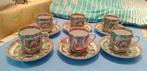 theeservies Chinees vintage 6 kopjes + bordjes, Ophalen of Verzenden, Zo goed als nieuw, Porselein, Kop en/of schotel