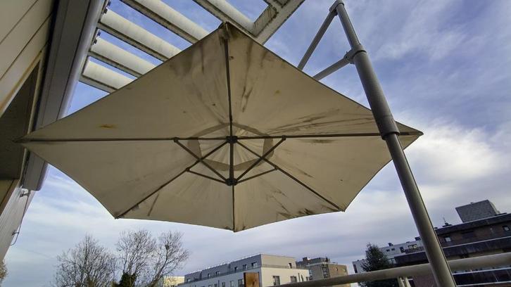 Parasol, Tuin en Terras, Parasols, Gebruikt, Stokparasol, 3 tot 4 meter, Waterdicht, Ophalen