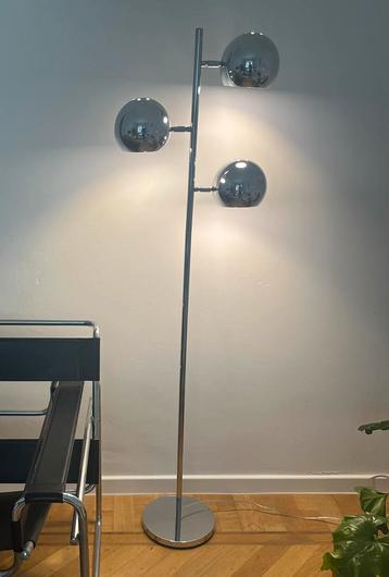 Vintage/retro Bollen lamp Chrome vloerlamp