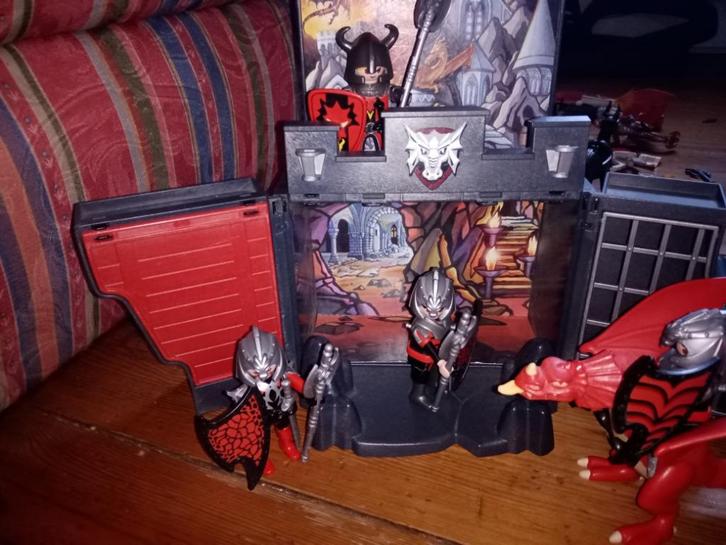 Playmobil minifort met draak en 4 ridders, Kinderen en Baby's, Speelgoed | Playmobil, Gebruikt, Ophalen