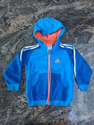 Mt 98 Blauw oranje trainingshoodie Adidas  beschikbaar voor biedingen