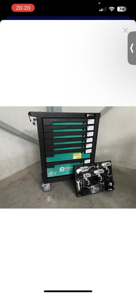 Gereedschapswagen SG9 met accugereedschap, Doe-het-zelf en Bouw, Gereedschapskisten, Nieuw, Gevuld, Ophalen
