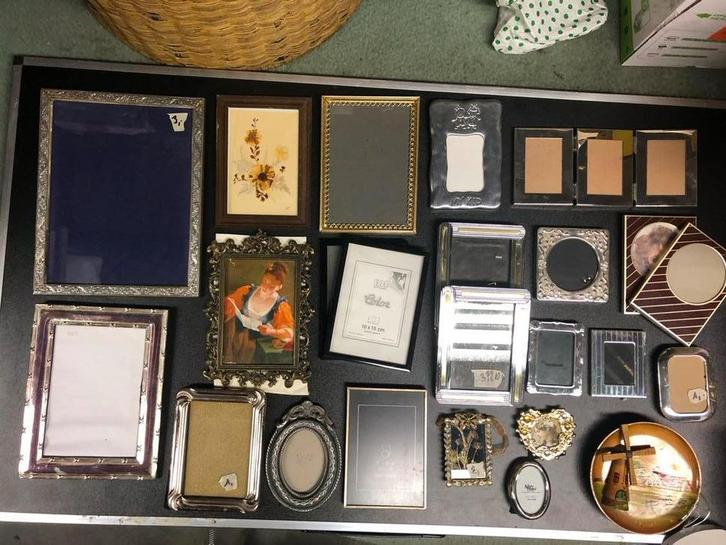 Kleine fotokaders verzilverd en spiegels vr verzamelaars, Huis en Inrichting, Woonaccessoires | Lijsten, Ophalen of Verzenden