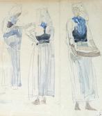 Eugène BOUDIN - Zeldzame aquarel - Bretonse vrouwen, Antiek en Kunst, Verzenden