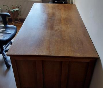 Bureau met 5 lades - massief hout eik - 150x78x77 cm beschikbaar voor biedingen