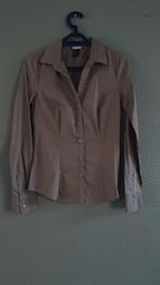Licht bruine blouse met knoopjes - XS - nieuwstaat, Ophalen, H&M, Bruin, Zo goed als nieuw