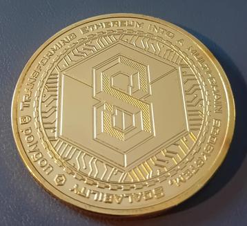 fysieke cryptomunt Polygon beschikbaar voor biedingen