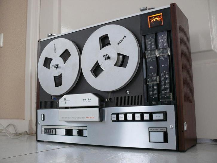 Perfect Spelende Philips N4414 Hifi Stereo met eigen geluid, TV, Hi-fi & Vidéo, Enregistreurs audio, Magnétophone, Avec protection anti-poussière