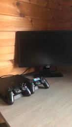 PlayStation 4 set 2 controllers + ps4+ monitor + draden, Ophalen of Verzenden, Zo goed als nieuw