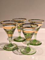 Art deco likeurglaasjes, Booms glas, uranium?, Antiek en Kunst, Ophalen of Verzenden