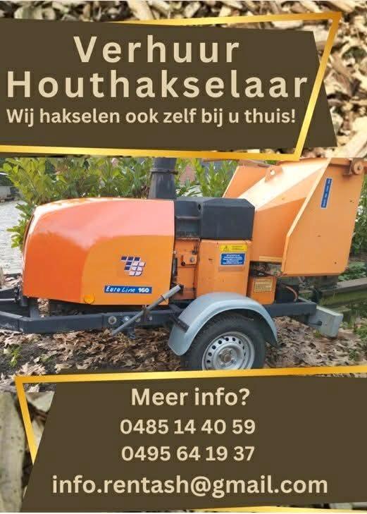 Krachtige houthakselaar TE HUUR., Tuin en Terras, Hakselaars, Ophalen