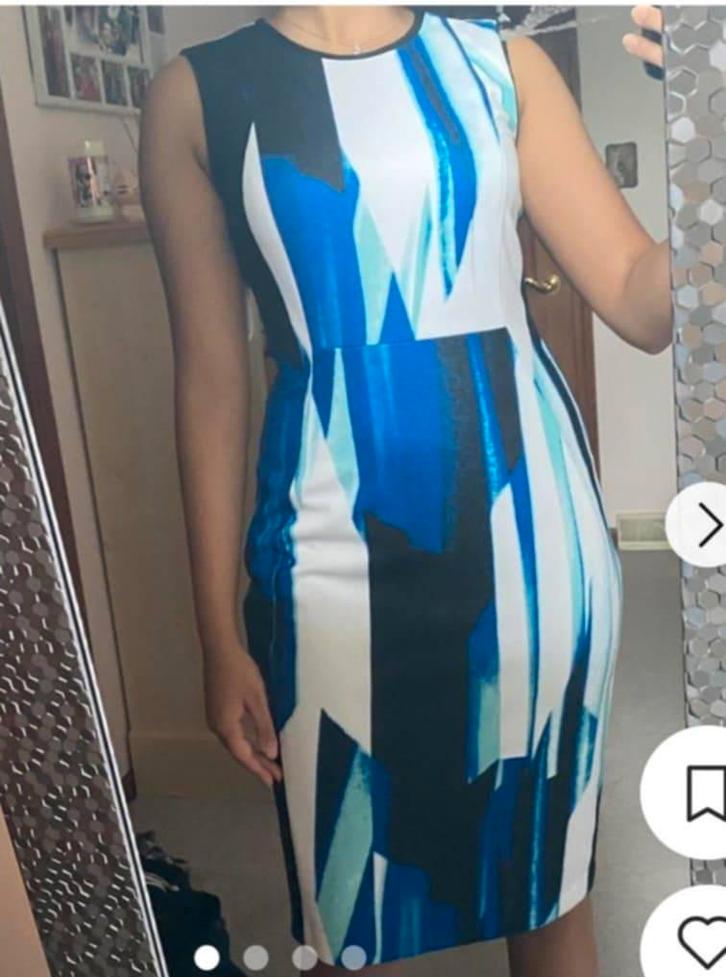 Calvin Klein, jurk mt M, Kleding | Dames, Jurken, Zo goed als nieuw, Maat 38/40 (M), Blauw, Boven de knie, Ophalen of Verzenden