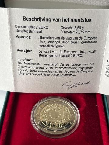 België 2 euro Europese Unie 2015 - proof quality 7500 exemp beschikbaar voor biedingen