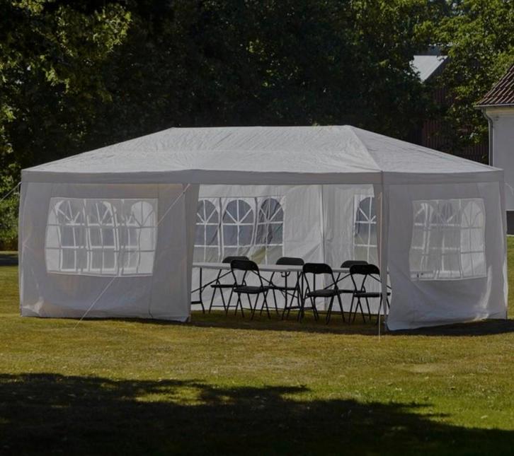 Groot nieuw wit tuinhuisje 6m x 3m x 2m50, Tuin en Terras, Partytenten, Nieuw, Ophalen