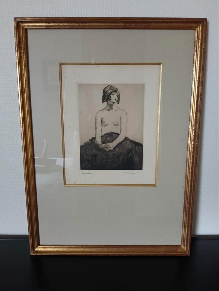 "Innocence" Maurice Langaskens 1884-1946, Antiek en Kunst, Kunst | Etsen en Gravures, Ophalen of Verzenden