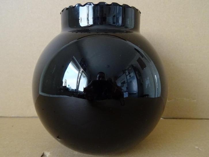 Zwarte vaas vintage vaas zwarte vaas mondgeblazen 16cm 1960, Huis en Inrichting, Woonaccessoires | Vazen, Zo goed als nieuw, Zwart