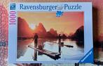 Puzzle Ravensburger Pêche au coucher du soleil. 1000 pièces, Enlèvement ou Envoi, 500 à 1500 pièces, Comme neuf, Puzzle
