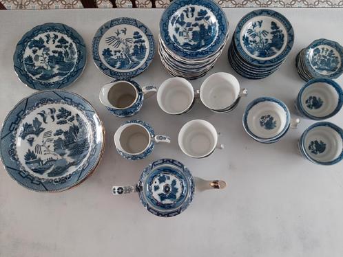 Servies met blauw landschap, Antiquités & Art, Antiquités | Services (vaisselle) complet, Enlèvement