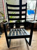 Chaise longue à bascule en bois (noir), Jardin & Terrasse, Chaises longues, Mobile, Bois, Utilisé