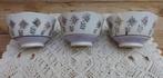 3 Klein Franse brocante spoelkommetjes, gestileerde bloemen, Ophalen of Verzenden