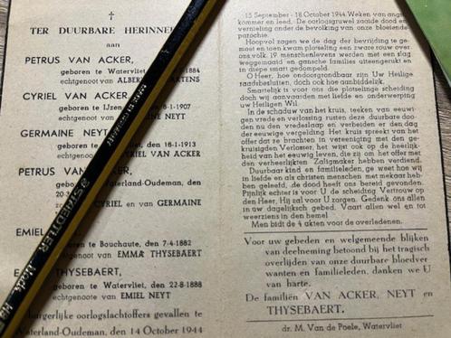 Oorlogsslachtoffers Watervliet Waterland Oudeman 1944, Verzamelen, Bidprentjes en Rouwkaarten, Bidprentje, Ophalen of Verzenden
